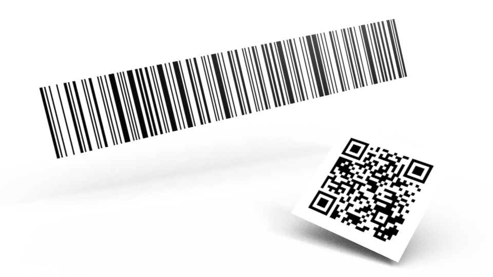 Etiketten mit Barcodes und Qr-Codes